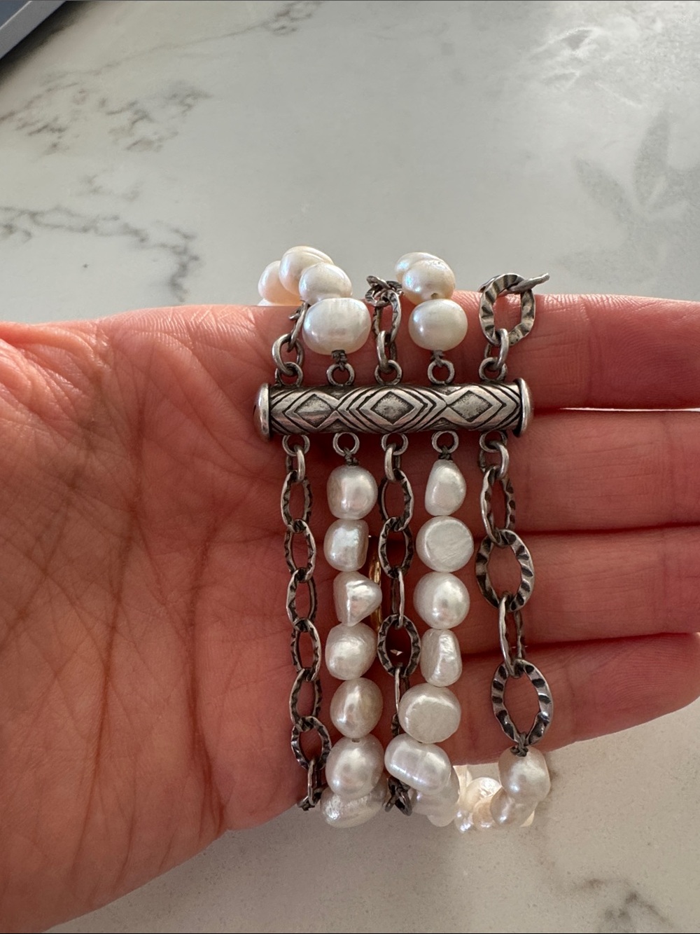 SILPADA Jewelry - Retired - Pearl & Sterling Silver Multi-Strand Bracelet
